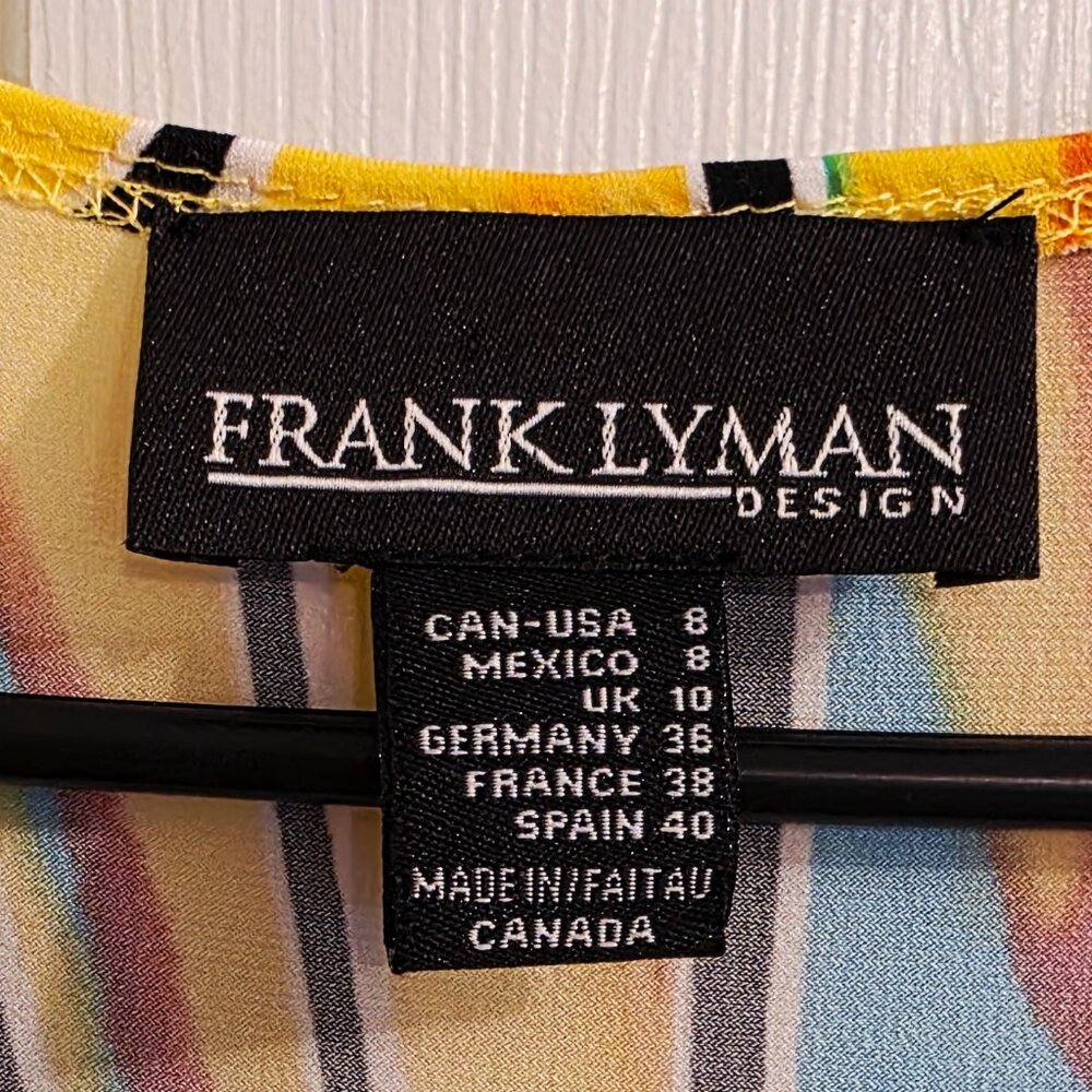 Frank Lyman Design V-Neck Cocktail Dress Size 8 Multicolor Ruffle - Picture 5 of 6